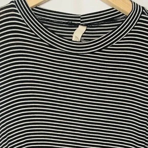 Elan Black & White Striped Cold Shoulder Dress M - Picture 7 of 10